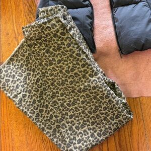 Leopard Print Jean Pants - Brown Animal Print